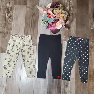 Disney Minnie Mouse Toddler Girl Leggings Bundle Size 18m EUC 3 Pairs